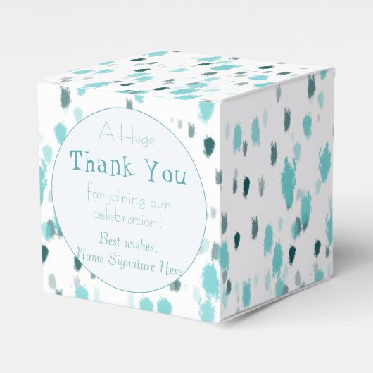 Abstrakte Kunstgalerie in farbengrünem Blau Geschenkschachtel (Vorderseite)