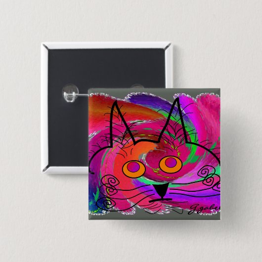 Abstrakte Kunstgeschenke der Katzen-Liebhaber Button (Vorne & Hinten)