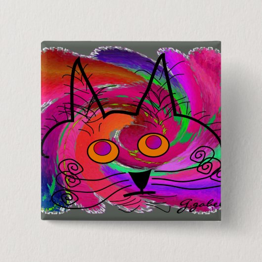 Abstrakte Kunstgeschenke der Katzen-Liebhaber Button (Vorderseite)