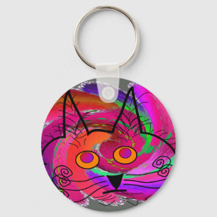 Abstrakte Kunstgeschenke der Katzen-Liebhaber Schlüsselanhänger