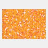 Abstrakte Kunstgestaltung Herbst Orangenfolien Geschenkpapier Set (Vorderseite 3)