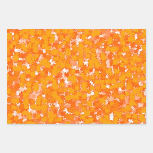 Abstrakte Kunstgestaltung Herbst Orangenfolien Geschenkpapier Set (Vorderseite 3)