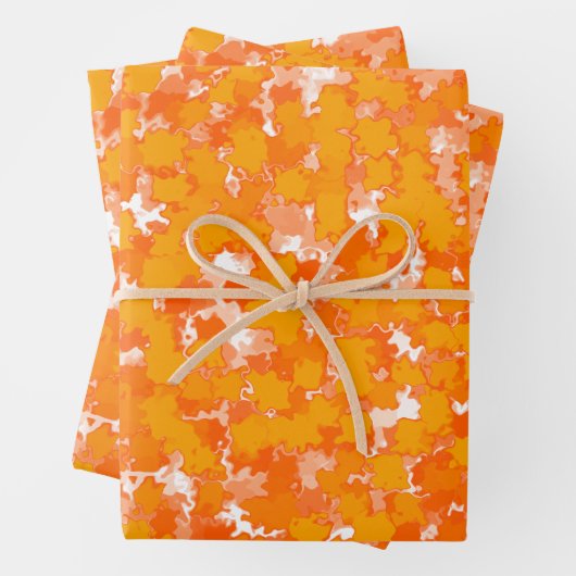Abstrakte Kunstgestaltung Herbst Orangenfolien Geschenkpapier Set (Beispiel)