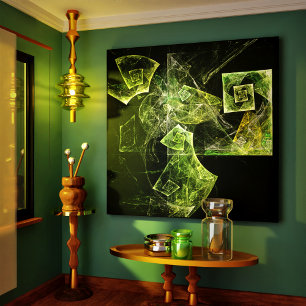 Abstrakte Kunstgewerbeschichten mit gezwirnter Lei Leinwanddruck