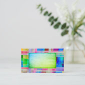 abstrakte Kunsthandwerkskarte - farbiges Design Visitenkarte (Stehend Vorderseite)