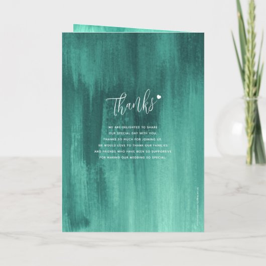 Abstrakte Kunsthochzeit Smaragdgrün Programm (Rückseite)