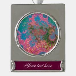 Abstrakte Kunstkorallen Banner-Ornament Silber