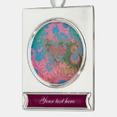 Abstrakte Kunstkorallen Banner-Ornament Silber (Links)