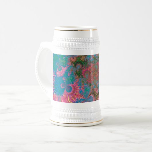 Abstrakte Kunstkorallen Bierglas (Vorderseite Links)