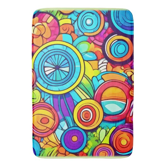 Abstrakte Kunstkreise Badematte (Vorderseite Vertikal)