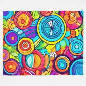 Abstrakte Kunstkreise Fleecedecke (Vorderseite (Horizontal))