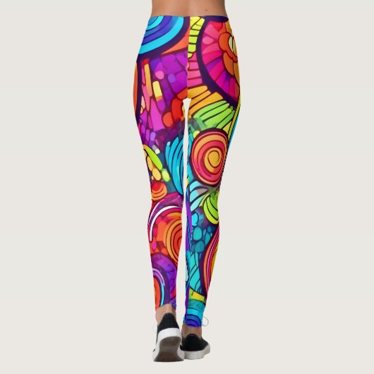 Abstrakte Kunstkreise Leggings (Rückseite)
