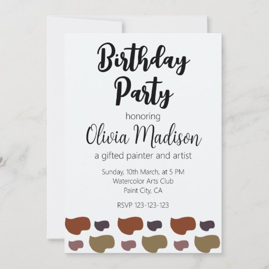 Abstrakte Kunstkunst Geburtstagsparty Einladung (Vorderseite)