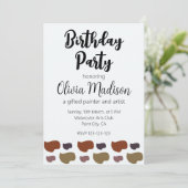 Abstrakte Kunstkunst Geburtstagsparty Einladung (Stehend Vorderseite)