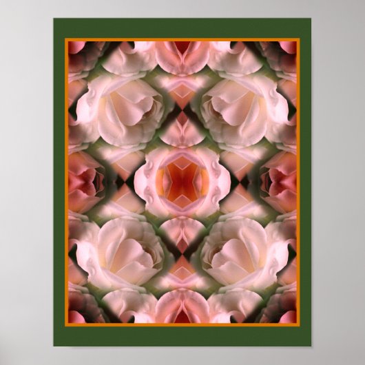 Abstrakte Kunstkunst von White Rose Poster (Vorne)