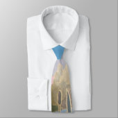 abstrakte Kunstlandschaft ist blau-braun und goldg Krawatte (Gebunden)