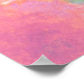 Abstrakte Kunstlandschaft Malerei Rosa Braun Orang Poster (Ecke)