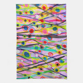 abstrakte Kunstlandschaft mit Aquarellfarben Geschirrtuch (Vertikal)