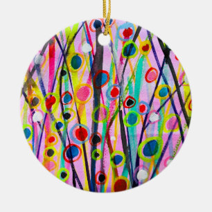 abstrakte Kunstlandschaft mit Aquarellfarben Keramik Ornament