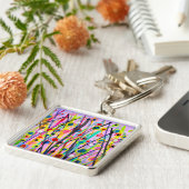 abstrakte Kunstlandschaft mit Aquarellfarben Schlüsselanhänger (Seite)