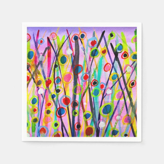 abstrakte Kunstlandschaft mit Aquarellfarben Serviette (Vorderseite)