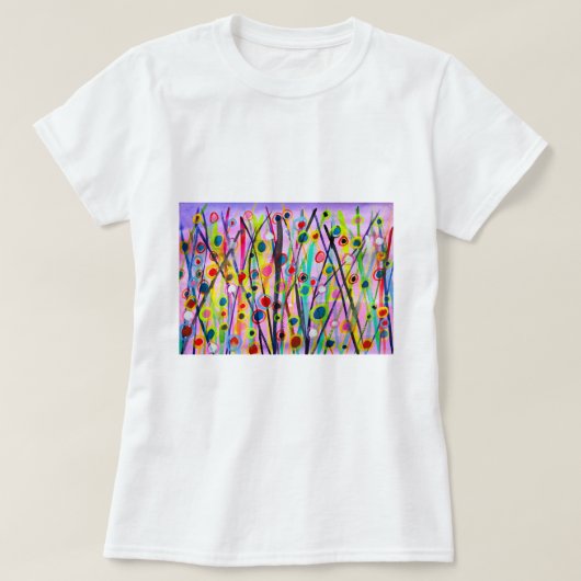 abstrakte Kunstlandschaft mit Aquarellfarben T-Shirt (Design vorne)