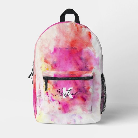 Abstrakte künstlerische Aquarellfarben Vivifarben Bedruckter Rucksack (Vorderseite)