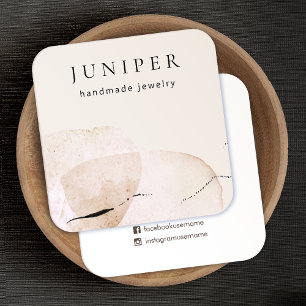 Abstrakte künstlerische Bio Aquarellformen Quadratische Visitenkarte