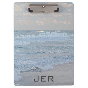 Abstrakte künstlerische blaue grüne Ozeanwellen Klemmbrett