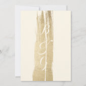 Abstrakte Künstlerische Elfenbeingoldbrushstrikes Einladung (Rückseite)