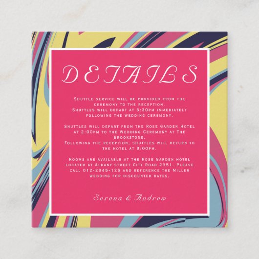 Abstrakte künstlerische Farben Modernes Chic Rosa Begleitkarte (Vorderseite)