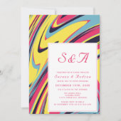 Abstrakte künstlerische Farbgebung Moderner Chic E Einladung (Vorderseite)