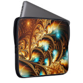 Abstrakte künstlerische goldene Hintergrundmusik.  Laptopschutzhülle (Vorne Rechts)