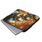 Abstrakte künstlerische goldene Hintergrundmusik.  Laptopschutzhülle (Vorne Knopf)