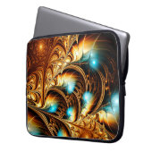 Abstrakte künstlerische goldene Hintergrundmusik. Laptopschutzhülle (Vorderseite Links)