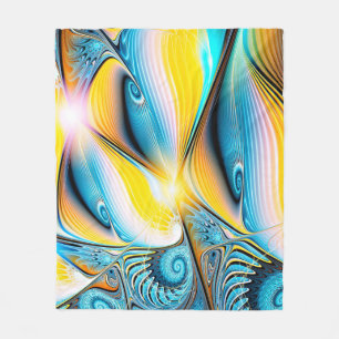 Abstrakte künstlerische goldene und blaue moderne fleecedecke
