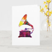 Abstrakte künstlerische Gruß-Karte - Grammophon Karte (Gelbe Blume)