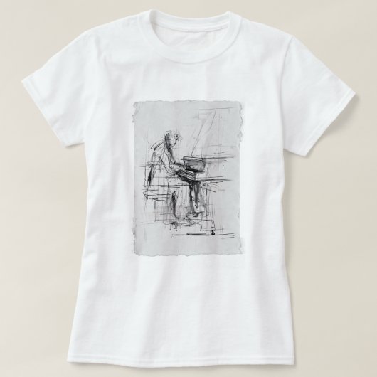 Abstrakte künstlerische Klavierskizze - T-Shirt (Design vorne)