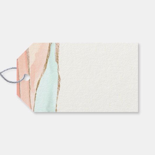 Abstrakte künstlerische Küstenwasserfarbe Vielen D Geschenkanhänger (Rückseite Horizontal)