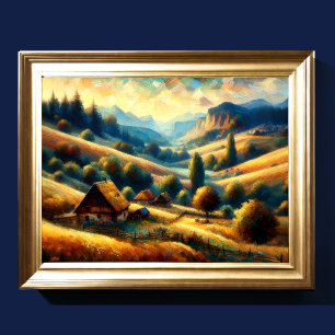 Abstrakte künstlerische Landschaft IV Poster