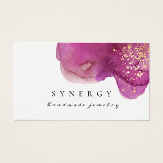 Abstrakte künstlerische Lila Wasserfarbe Form Gold