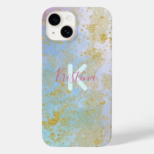 Abstrakte künstlerische Moderne Glam Chic Glitteri Case-Mate iPhone Hülle (Rückseite)