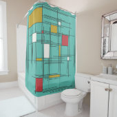 abstrakte Kunstlinien der 40er Jahre Duschvorhang (Beispiel)