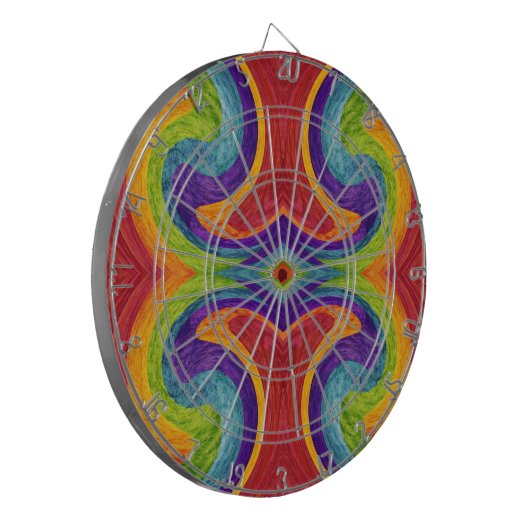 Abstrakte Kunstmalerei 5 Dartscheibe (Vorderseite Links)