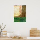 Abstrakte Kunstmalerei Bäume Wald Grüne Erde Poster (Küche)