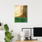 Abstrakte Kunstmalerei Bäume Wald Grüne Erde Poster (Heimbüro)