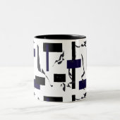 Abstrakte Kunstmalerei einer Art Kaffee-Tee-Tasse Zweifarbige Tasse (Mittel)