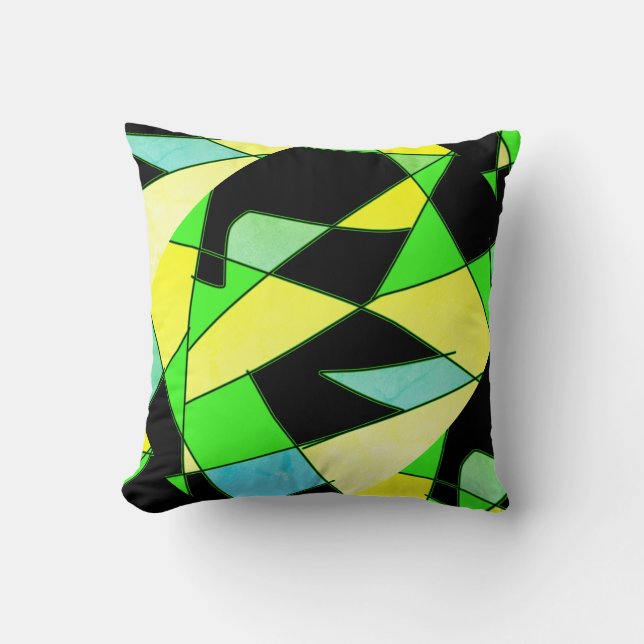 Abstrakte Kunstmalerei eines Kissen (Vorderseite)