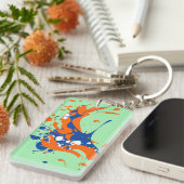 Abstrakte Kunstmalerei grün moderne Malerei spritz Schlüsselanhänger (Vorderseite rechts)