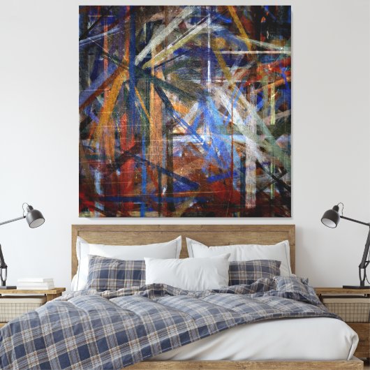 Abstrakte Kunstmalerei in mehreren Farben 2 Leinwanddruck (Insitu (Schlafzimmer))